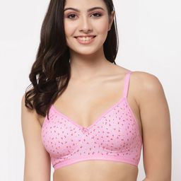 College Girl Pink & Purple Pack Of 3Cotton Floral Bra-36