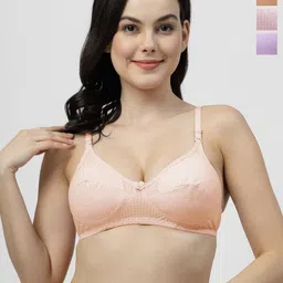 SHYAM SONS FLAIR Women Pack of 3 Polka Dot Full Coverage Non-Wired and Non Padded Bra-image-59