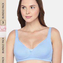 Inner Sense Blue & White Pack of 3 Organic Cotton  Bra-34