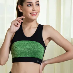 Clovia Green & Black Lightly Padded Bra-image-54