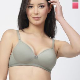 Floret Pack Of 2 Push-Up Bra Medium Coverage Lightly Padded All Day Comfort High Support-17