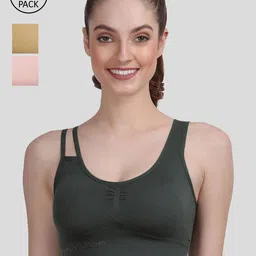Amour Secret Women Pack of 3 Green & Pink Bra-picture-23