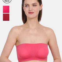 Amour Secret Women's Pack Of 3 Coral & Pink Non-Padded Tube/Bandeau Bra-image-76