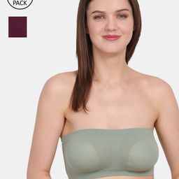 Amour Secret Green & Purple Non Padded Tube/Bandeau Bra Pack of 2-image-42