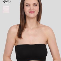 Amour Secret Black & White Non-Padded Bandeau Bra Pack of 2-image-44