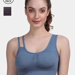 Amour Secret Women Blue & Grey Workout Bra-image-13