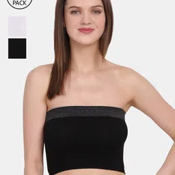 Amour Secret Pack Of 2 White & Black Bandeau Bra-image-77