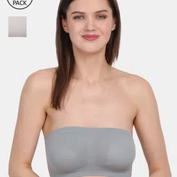 Amour Secret Grey Tube/Bandeau Non-padded Pack of 2 Bra-image-83