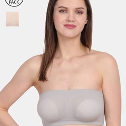Amour Secret Women's Nude & Grey Pack of 2 Non-Padded Tube/Bandeau Bra-32