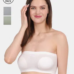 Amour Secret White & Green Bandeau Bra-image-55