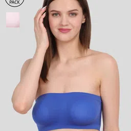 Amour Secret Women's Blue & Pink Pack of 2 Non-Padded Tube/Bandeau Bra-15