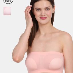 Amour Secret Peach-Colored & Pink Bandeau Non-padded/Tube Bra pack of 2-image-88