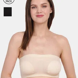 Amour Secret Black & Beige Bandeau Bra  Pack of 2-image-71