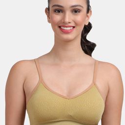 Amour Secret Olive Green & Peach-Coloured Removable Padded Sports Bra-picture-11