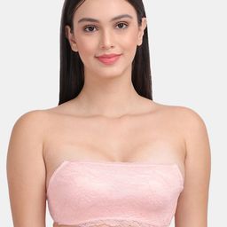 Amour Secret Pink Floral Bandeau Bra - Heavily Padded-13