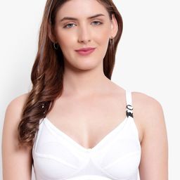 Bruchi CLUB White Non Padded & Non Wired Solid Maternity Bra-picture-18