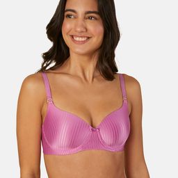 Triumph Striped Lightly Padded Medium Coverage T-shirt Bra With All Day Comfort-18