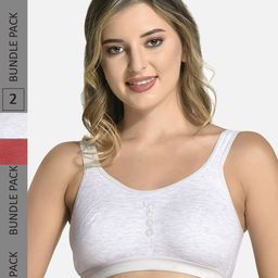 StyFun Pack Of 2 Non Padded Seamless All Day Comfort Dry Fit Sports Workout Bra-42
