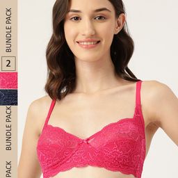 DressBerry Pack Of 2 Self Design Non Padded Non-Wired Bra-5