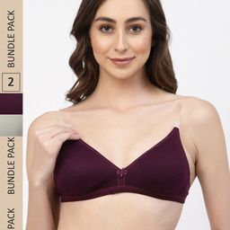 Floret Pack Of 2 Non Padded Seamless T-shirt Bra-image-76