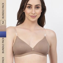 Floret Pack Of 2 Non Padded Non Wired Seamless Bra-image-35