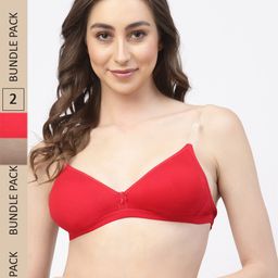 Floret Pack Of 2 Non-Padded Non-Wired T-shirt Bra-image-39