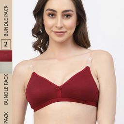 Floret Pack Of 2 Non-Padded Non-Wired T-shirt Bra-image-34