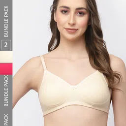 College Girl Pack Of 2 Cotton Full Coverage T-shirt Bra-image-3