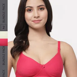 College Girl Pack Of 2 Cotton Lightly Padded Non-Wired Bra-picture-2