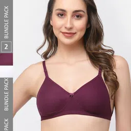 College Girl Pack Of 2 Cotton Full Coverage T-shirt Bra-image-60
