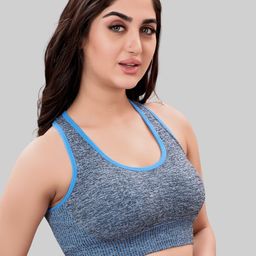 PLUMBURY Self Design Seamless Full Coverage Super Support Workout Bra With All Day Comfort image 5