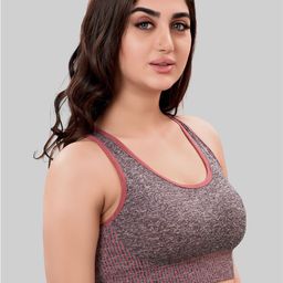 PLUMBURY Full Coverage Removable Padding Seamless Workout Bra With All Day Comfort image 4