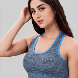 PLUMBURY Self Design Seamless Full Coverage Super Support Workout Bra With All Day Comfort image 4