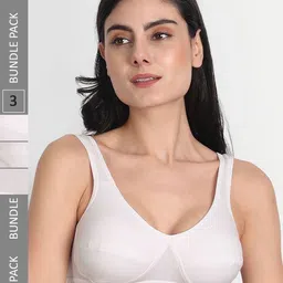Aimly Pack of 3 Cotton Sports Bra Non-Padded Non-Wired Full Coverage-image-47