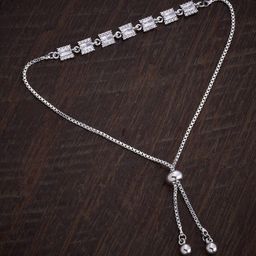 Kushal's Fashion Jewellery Rhodium Plated Link Bracelet-22