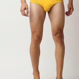 UnderJeans by Spykar Men Yellow Solid Cotton Blend Basic Briefs UJNPBS019YELLOW-image-31