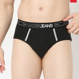 UnderJeans by Spykar Pack Of 2 Anti-Microbial Basic Briefs UJNTPBC017BLACKRED-image-55