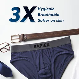 Man Matters Navy Blue Solid Brief with Anti Microbial and Micro Modal Finish image 3