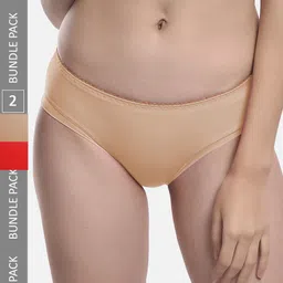 StyFun Pack Of 2 Anti Microbial Hipster Briefs LS_Chinki_Panty_BeigeRed-picture-3