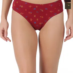 Dollar Pack Of 3 Floral Printed Cotton Anti Bacterial Bikini Briefs-picture-28