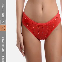StyFun Women Pack Of 2 Heart Printed Hipster Briefs-picture-52