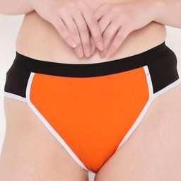 Berrys Intimatess Women Orange & Black Colourblocked Hipster Briefs-picture-40