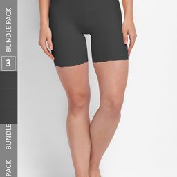 NOIRA Women Pack of 3 Seamless Boy Shorts Briefs 6035_BBB_NO-Black-image-88