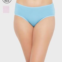 Clovia Women Pack Of 2 Solid Hipster Cotton Briefs-image-85