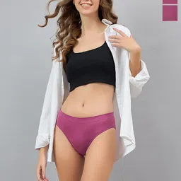 DressBerry Maroon Pack Of 3 Seamless Basic Briefs-picture-55