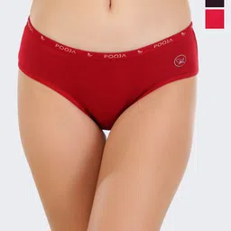 POOJA RAGENEE Pack Of 3 Mid Rise Soft & Smooth Hipster Briefs-image-70
