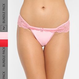 N-Gal Women Pack Of 2 Solid Thongs Briefs-image-57