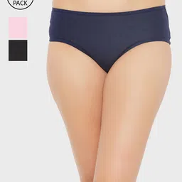 Clovia Women Pack Of 3 Solid Cotton Hipster Briefs-image-37