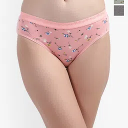 Bruchi CLUB Pack Of 3 Floral Printed Cotton Hipster Briefs-image-39
