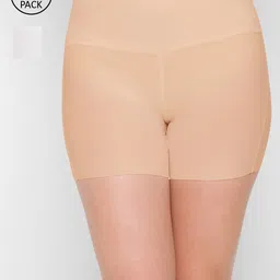 FashionRack Women Pack Of 2 Beige & White Solid Boy Shorts Briefs-13